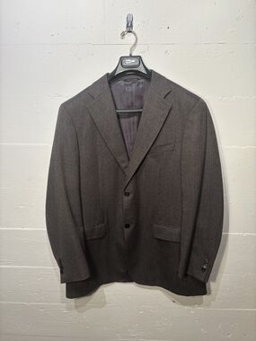 Canali Wool Blazer 56R Fits 42R Brown Made in Italy Sport Coat